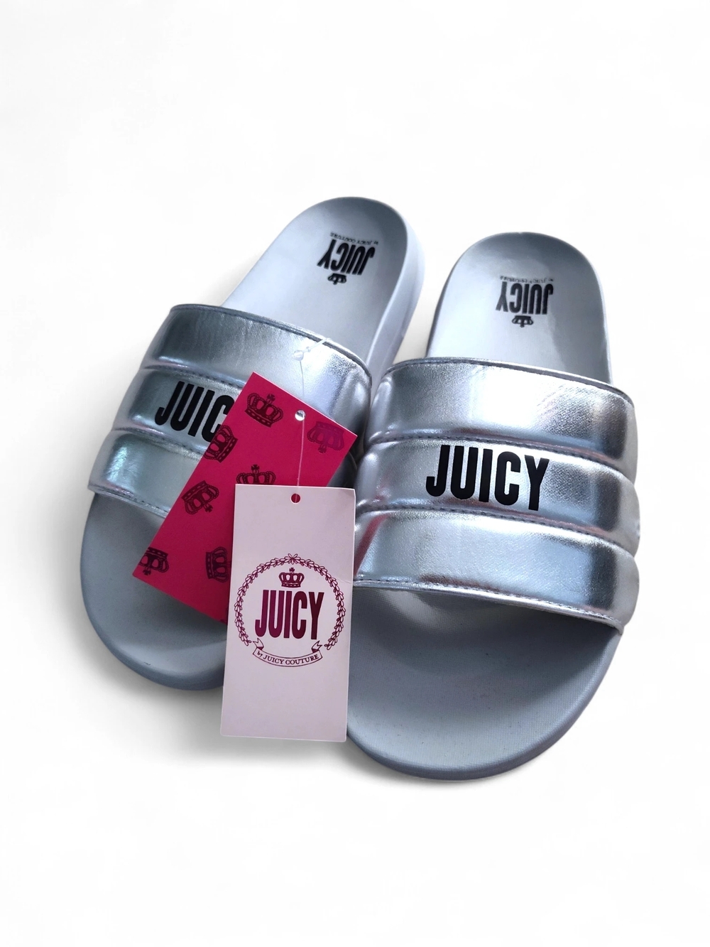 Juicy Couture Metallic Silver Slide Sandals - Juicy 🩶 Size 11